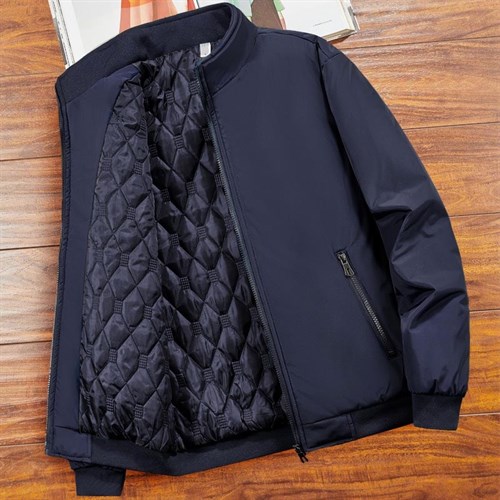 Áo khoác nam 3 lớp cổ đứng màu xanh size 4XL