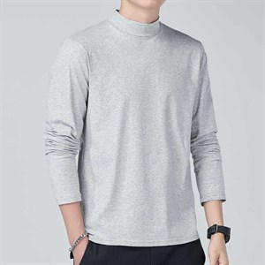 Áo thun nam tay dài cổ cao BEST - Màu xám